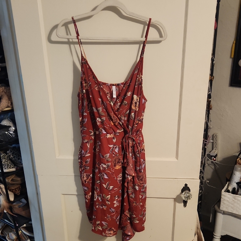 Xhilaration Red Floral Mini Dress